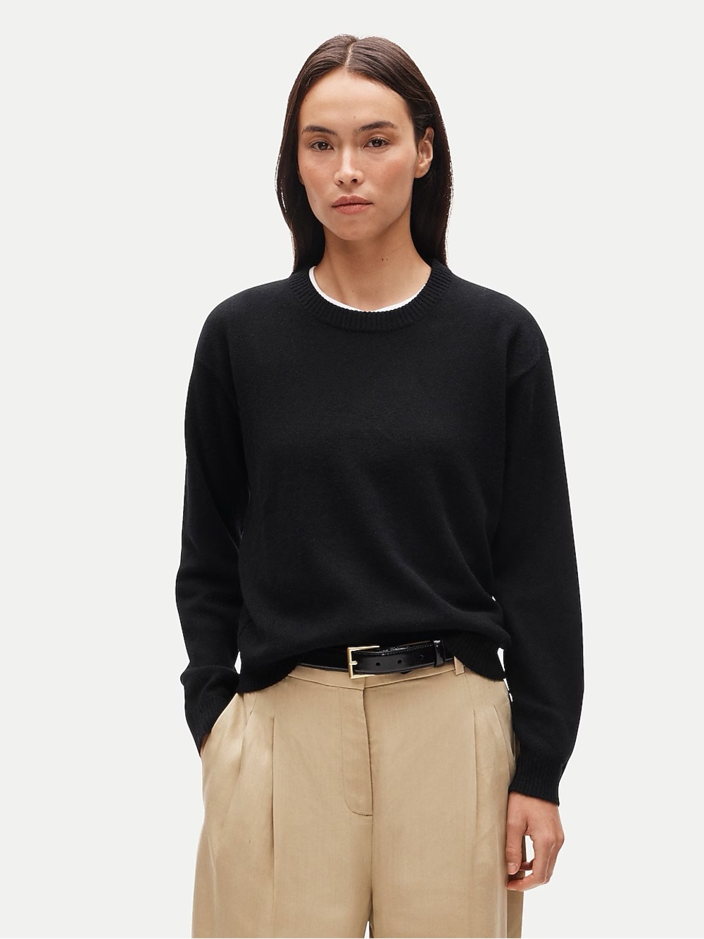 J Crew Women's Black cotton cashmere Crewneck Sweater xxs